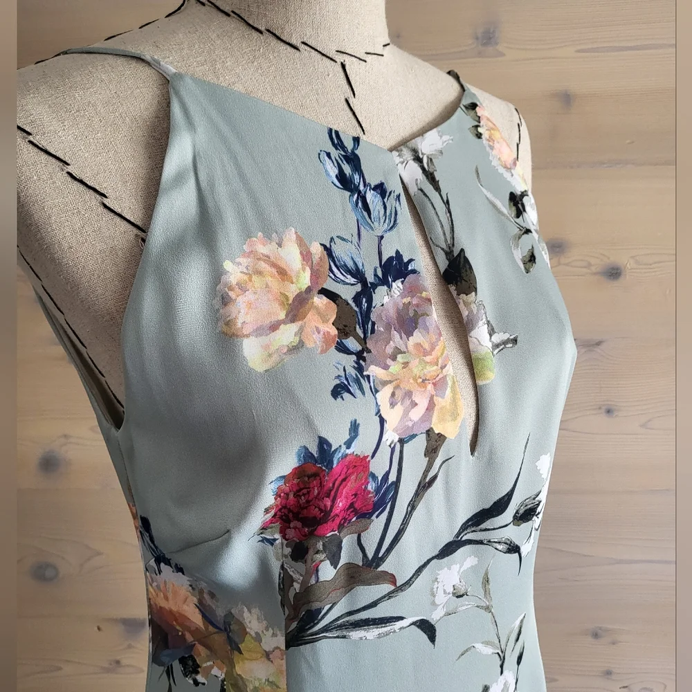 Hope & Ivy All Over Printed Peplum Hem Midi Keyhole Dress US 10/UK 14 - Picture 5 of 8